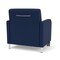 Lesro Siena Lounge Reception Wide Guest Chair w/ Front Casters, Brushed Steel Back Legs, MD Ink Uph SN1201 - alternate 2